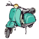 VESPA VERDE CAMISETA UNISEX