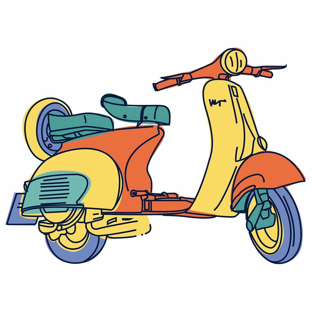 VESPA COLORES CAMISETA UNISEX