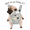 PERRO COLGADO IMPRESION ESPALDA CAMISETA UNISEX