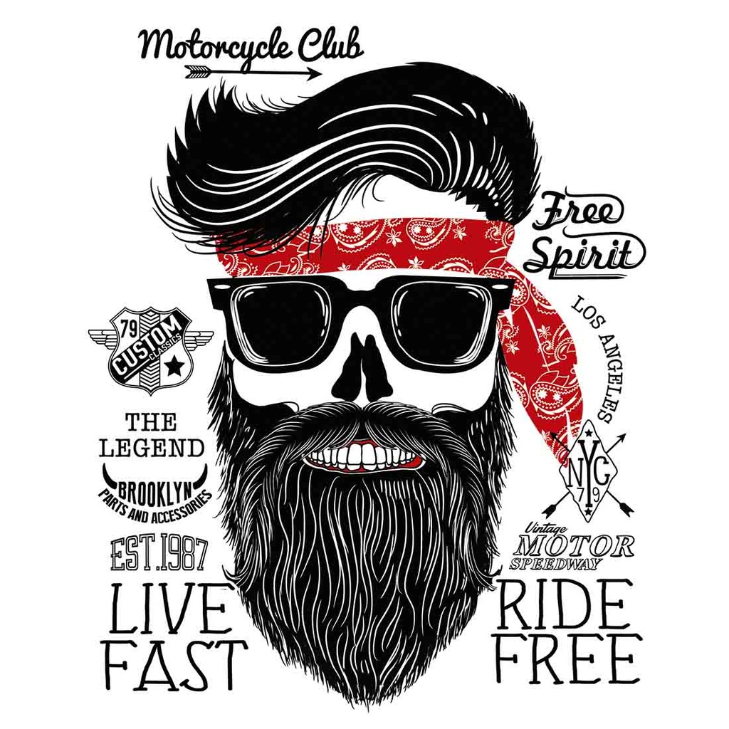 HIPSTER BARBA CAMISETA UNISEX