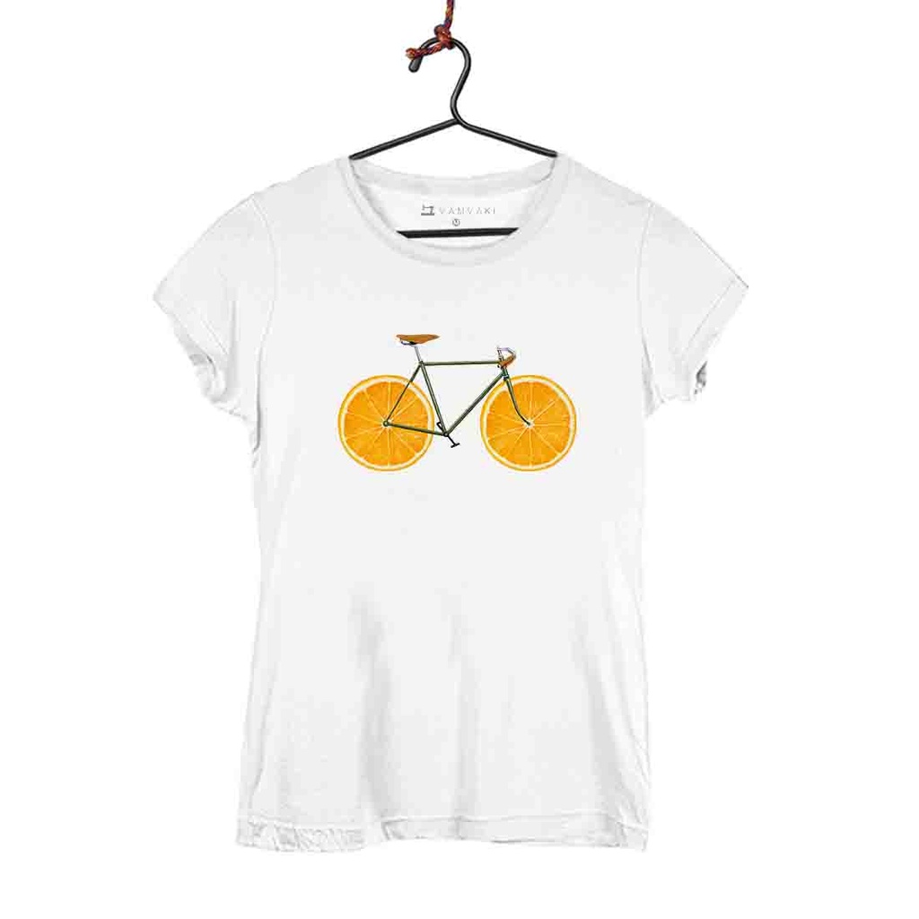 BICI NARANJAS CAMISETA MUJER