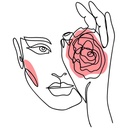 ROSA EN MANO CAMISETA MUJER