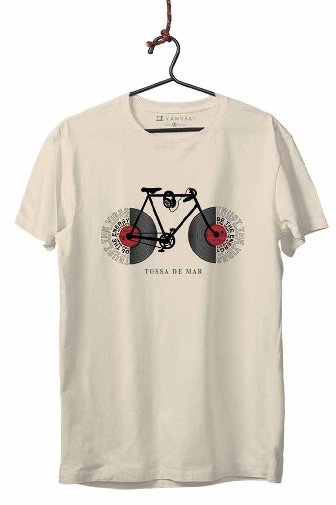 TOSSA BICI DISCOS TEXTO TRANSFER CAMISETA UNISEX