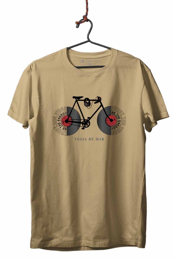 TOSSA BICI DISCOS TEXTO TRANSFER CAMISETA UNISEX