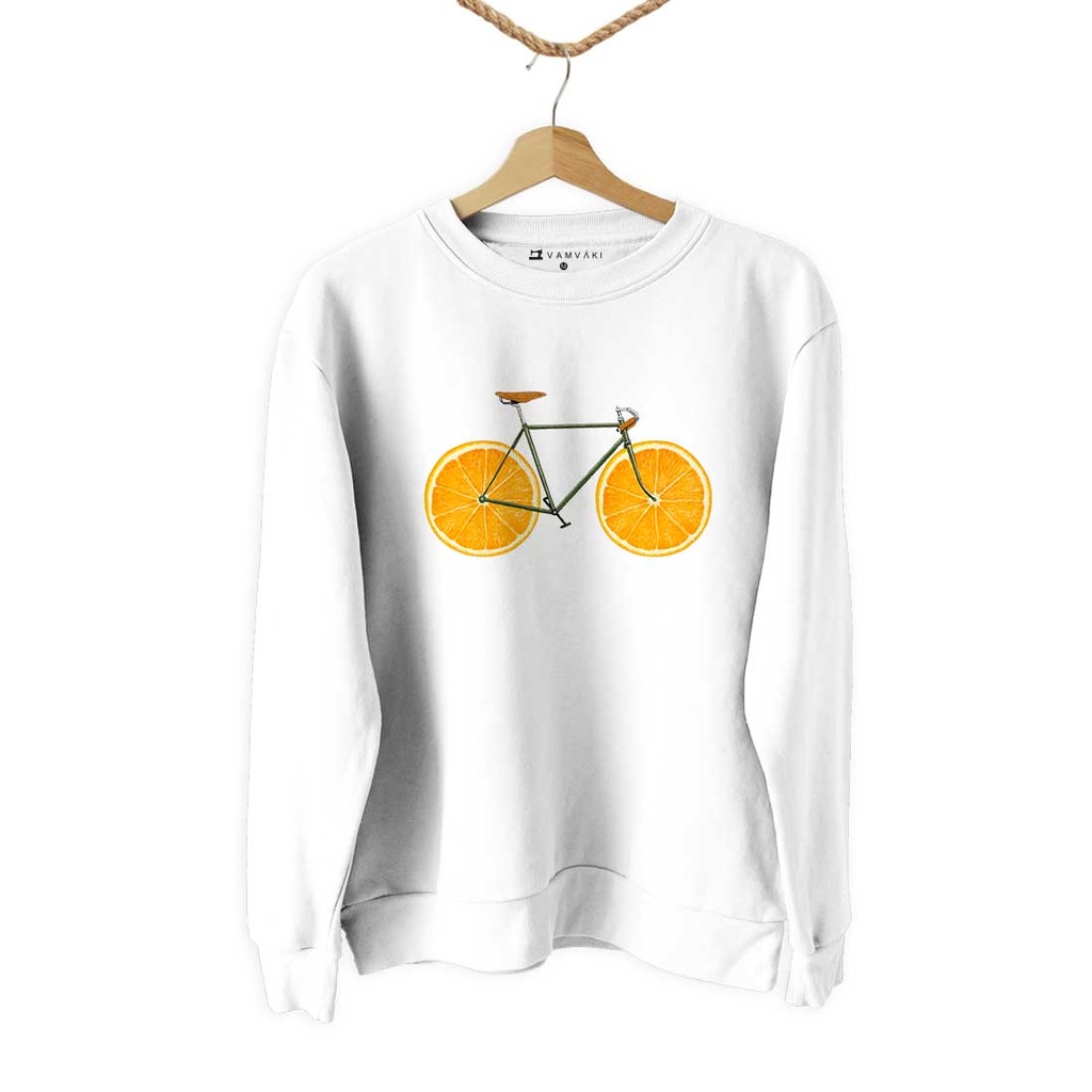 BICI NARANJAS SUDADERA UNISEX