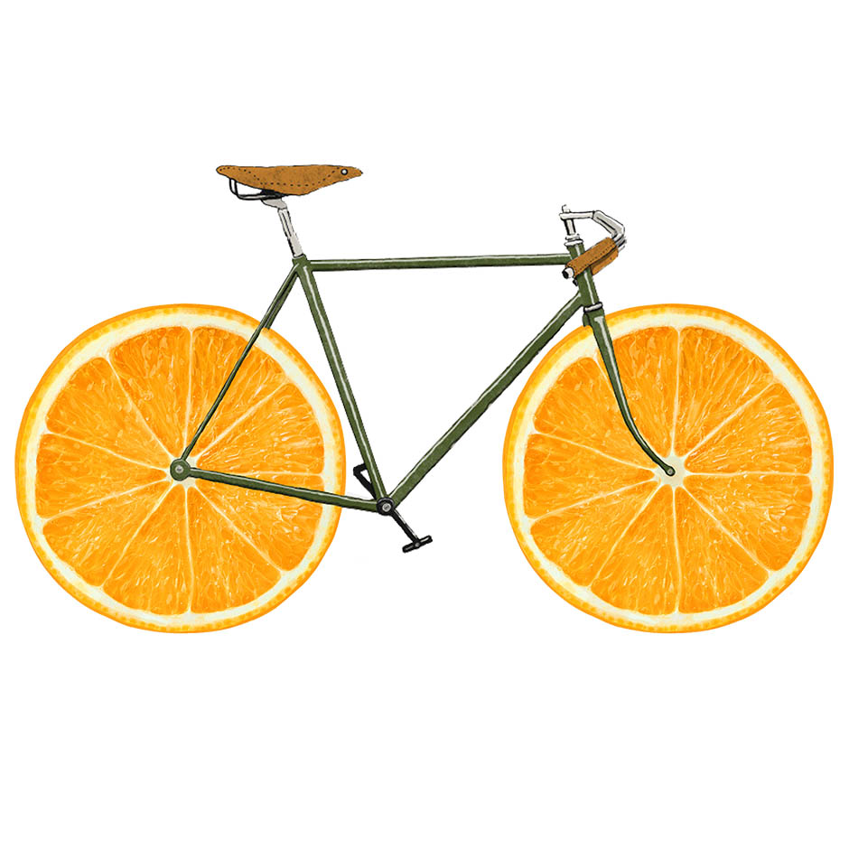 BICI NARANJAS SUDADERA UNISEX