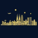 SKYLINE BCN DORADO SUDADERA UNISEX