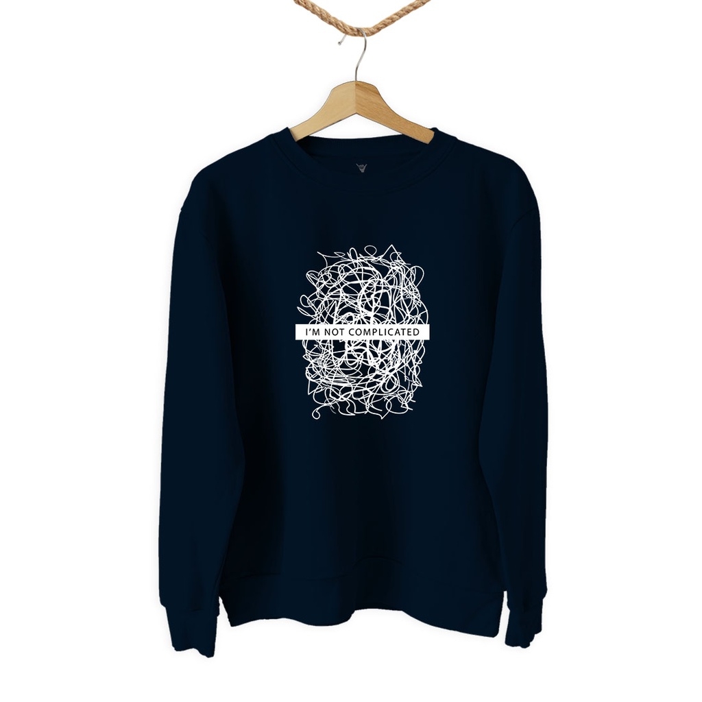 I'M NOT COMPLICATED TRANSFER BLANCO SUDADERA UNISEX