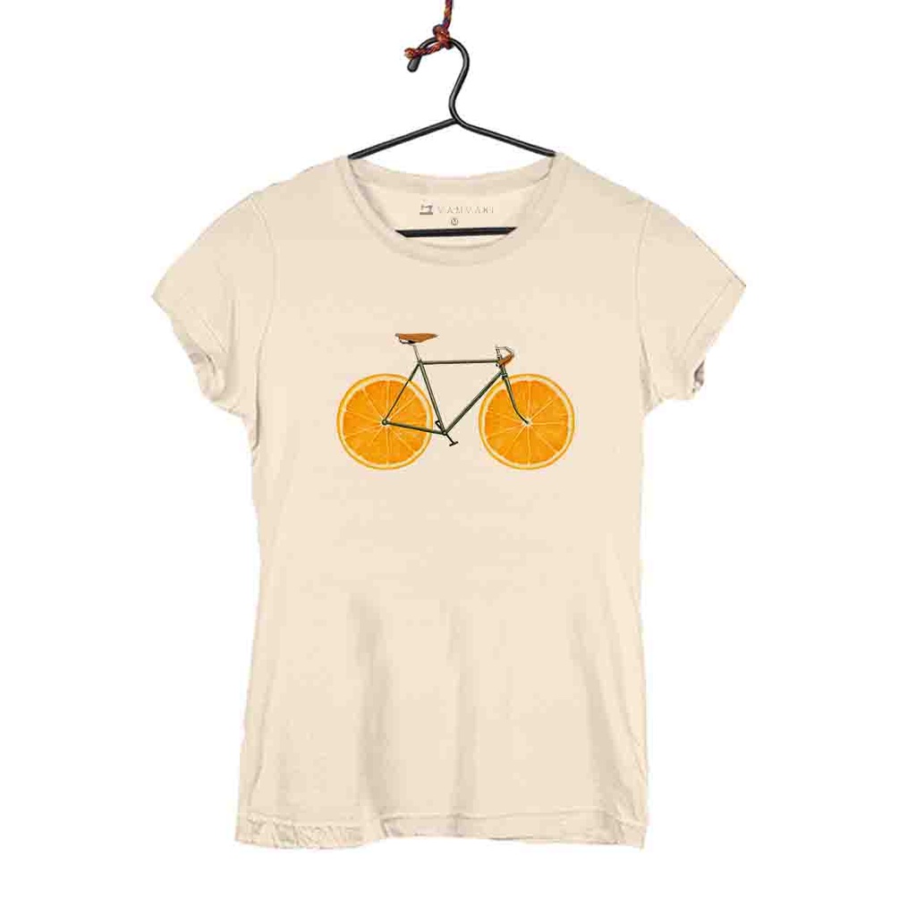 BICI NARANJAS CAMISETA MUJER