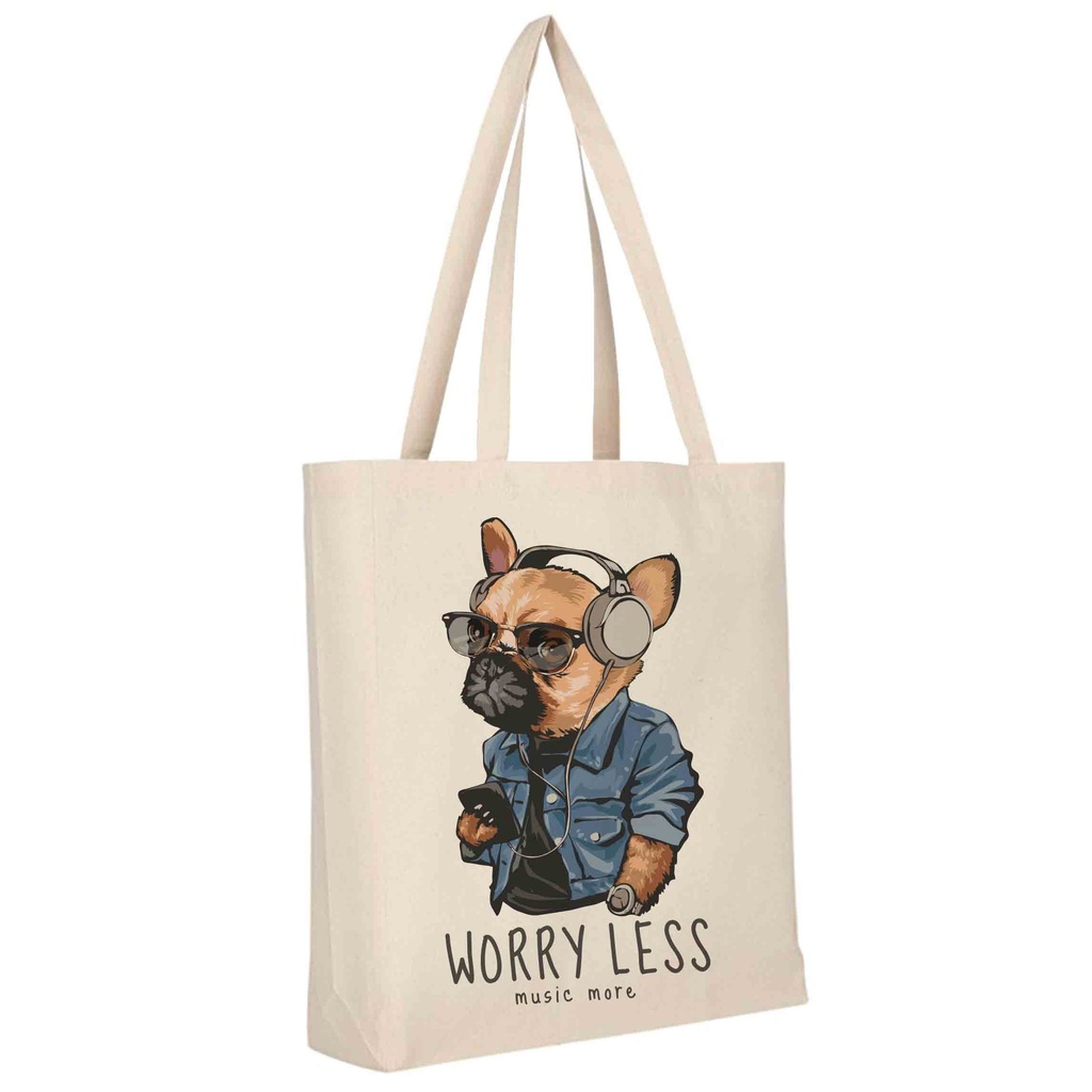 PERRO WORRY LESS BOLSA TOTE CON BASE