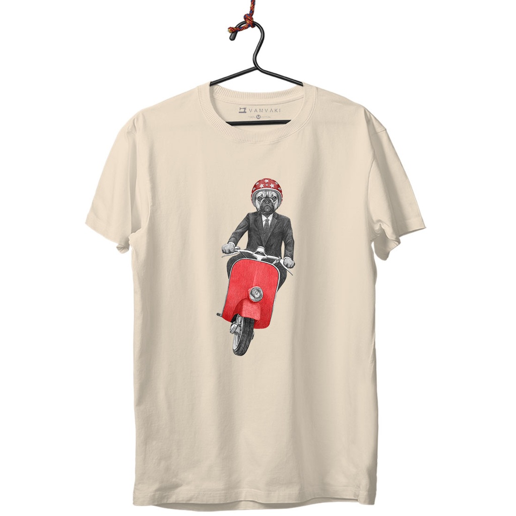 PERRO VESPA TRANSFER CAMISETA UNISEX