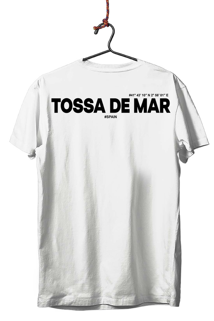 TOSSA COORDENADAS ESPALDA NEGRO TRANSFER CAMISETA UNISEX