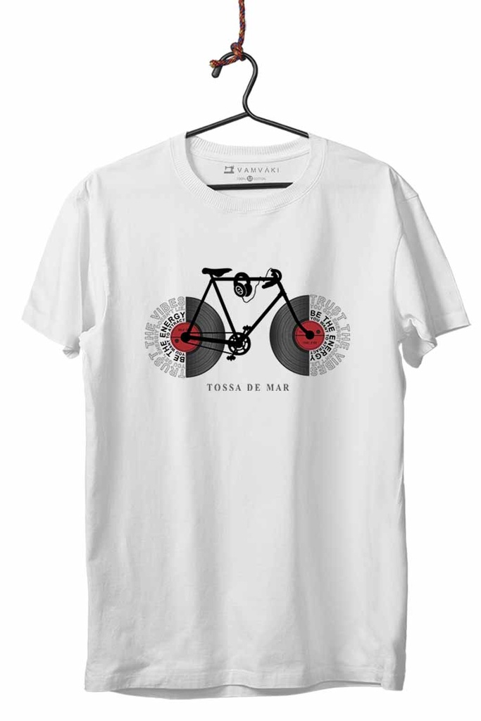 TOSSA BICI DISCOS TEXTO TRANSFER CAMISETA UNISEX