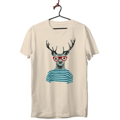 [20VG012CU13200] CIERVO CAMISA A RAYAS CAMISETA UNISEX (XS, Vintage)