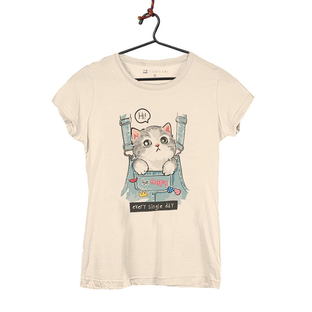 GATO BOLSILLO CAMISETA MUJER